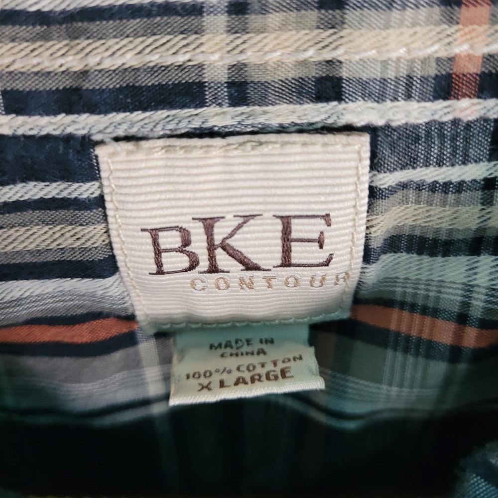BKE Buckle Shirt Men's XL Brown Plaid Western Pearl Snap Long Sleeve Contour EUC - Picture 2 of 11